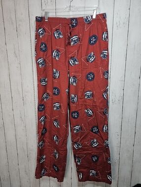 Life Is Good Mens Red Fisherman Boat Print Cotton Lounge Pajama Pants Size Large